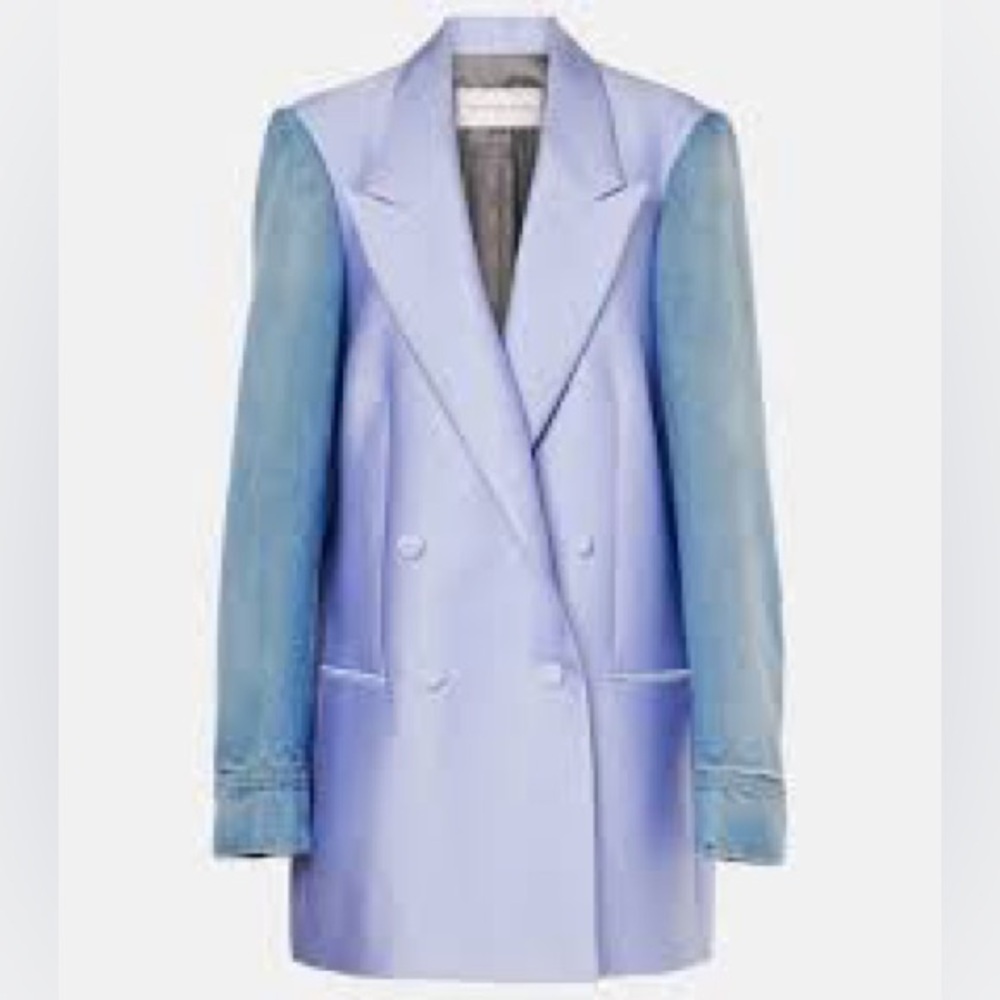 Dries Van Noten Blink Bis denim and satin blazer size medium